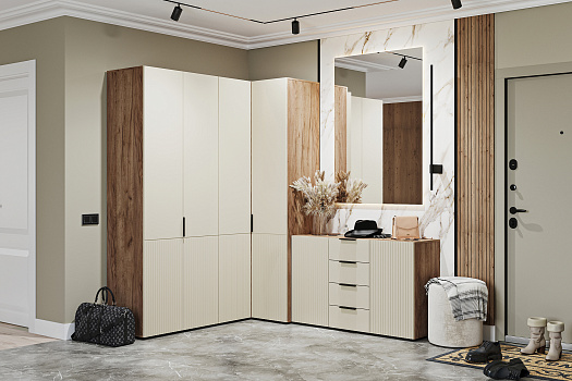 Модульная прихожая Соната дуб крафт табачный / моно керамика