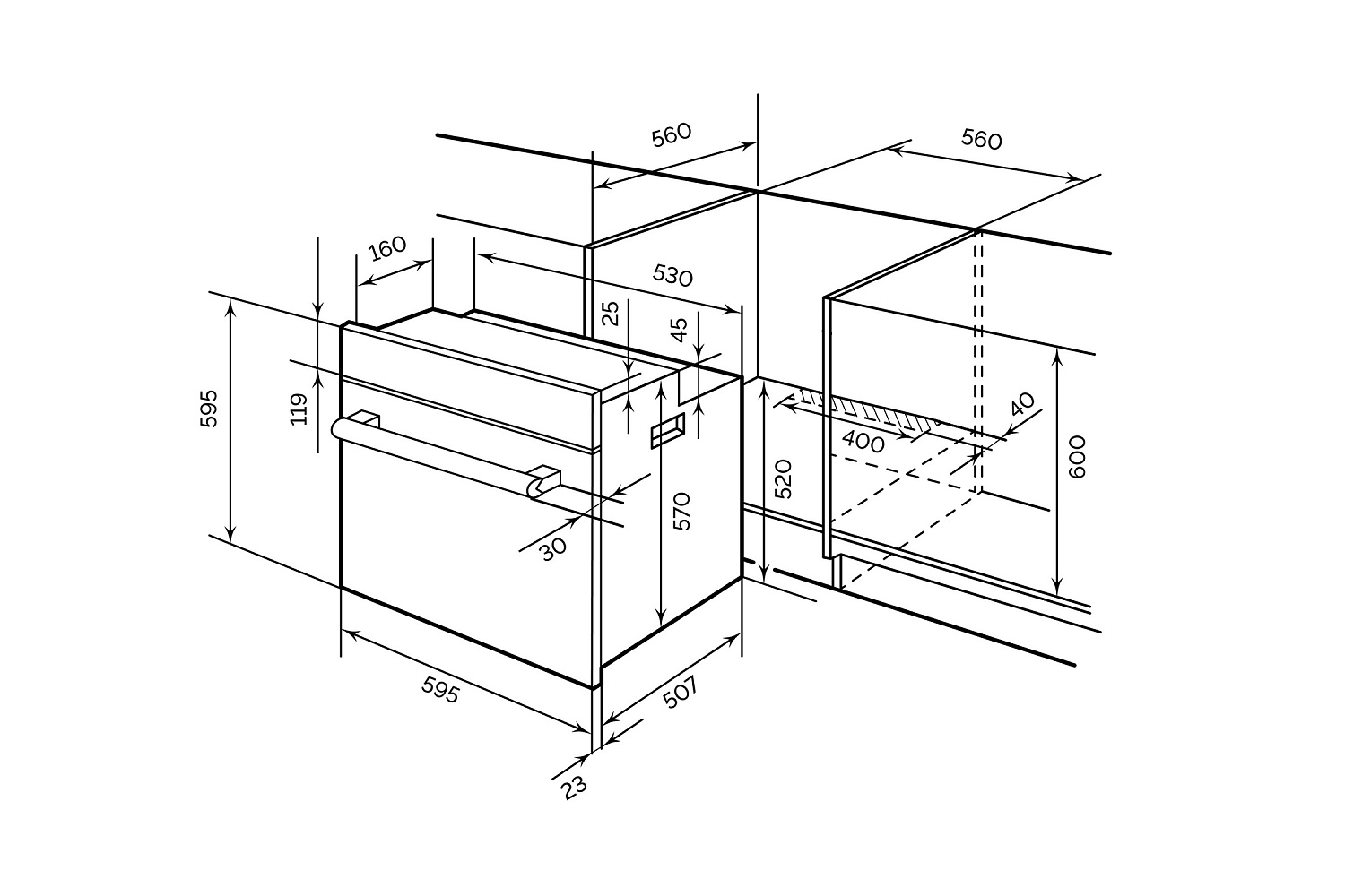 Встраиваемый духовой шкаф LEX EDM 075 BL