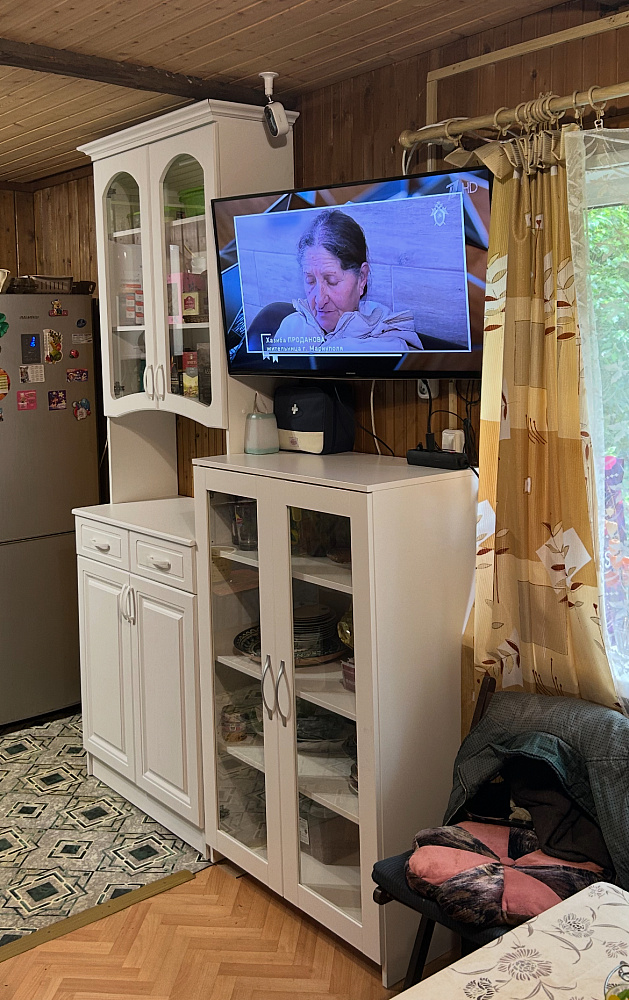 Буфет Констанция 2-х створчатый белый матовый / джинс