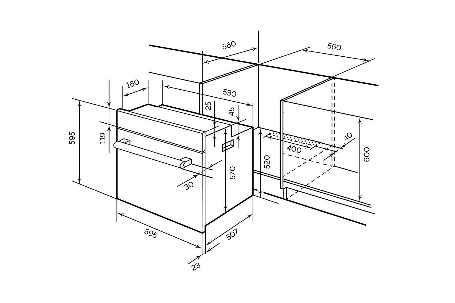 Встраиваемый духовой шкаф LEX EDM 042 BBL