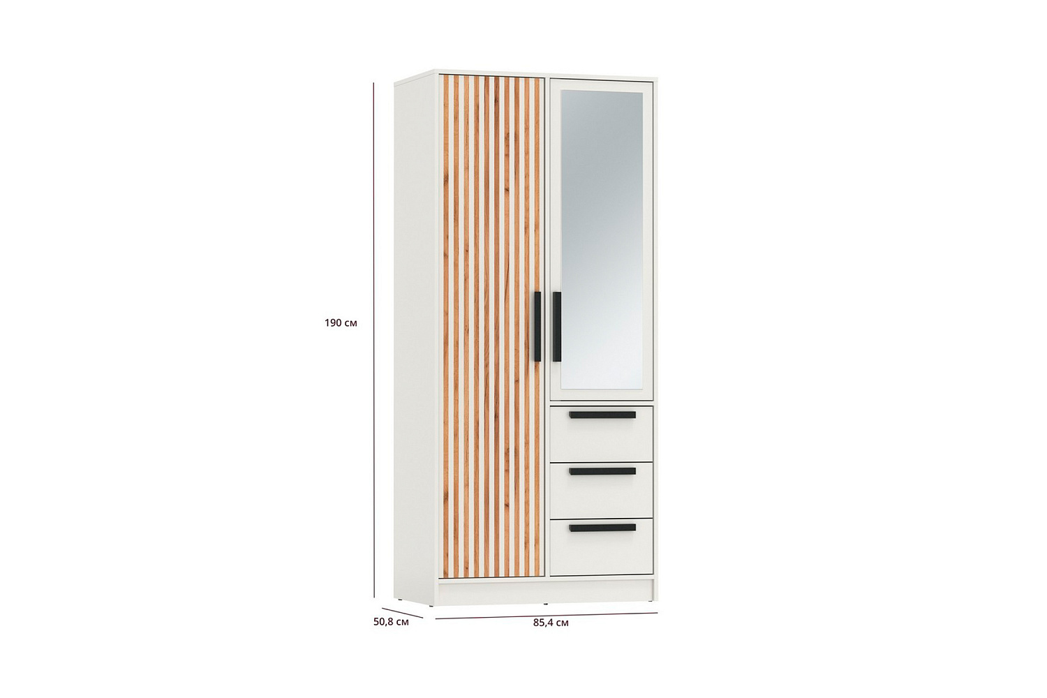 Шкаф 2-х створчатый Вегас белый / дуб золотой