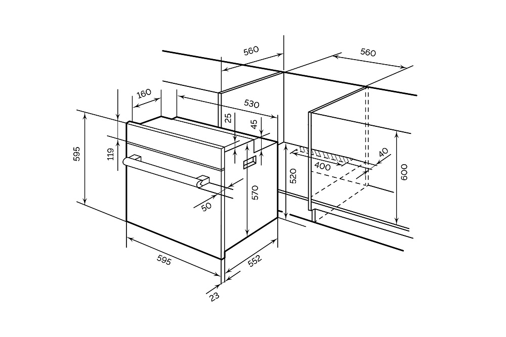 Встраиваемый духовой шкаф LEX EDM 077C BL