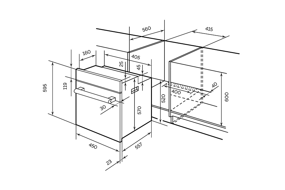 Встраиваемый духовой шкаф LEX EDM 4540 BBL