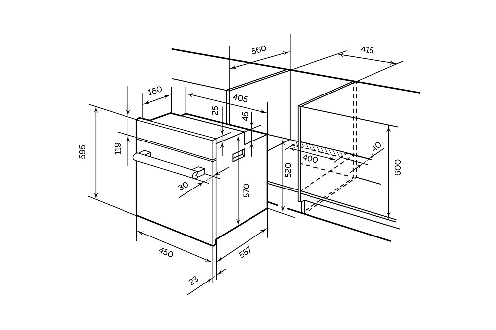 Встраиваемый духовой шкаф LEX EDM 4545 BBL