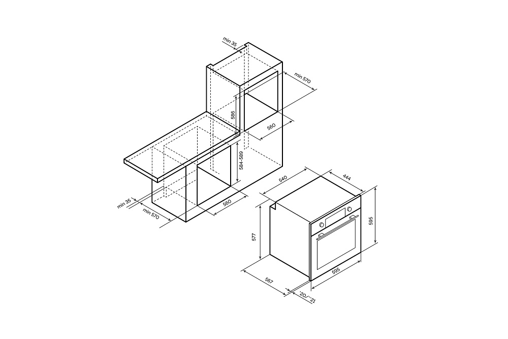 Встраиваемый духовой шкаф LEX EDP 670 BBL MAX