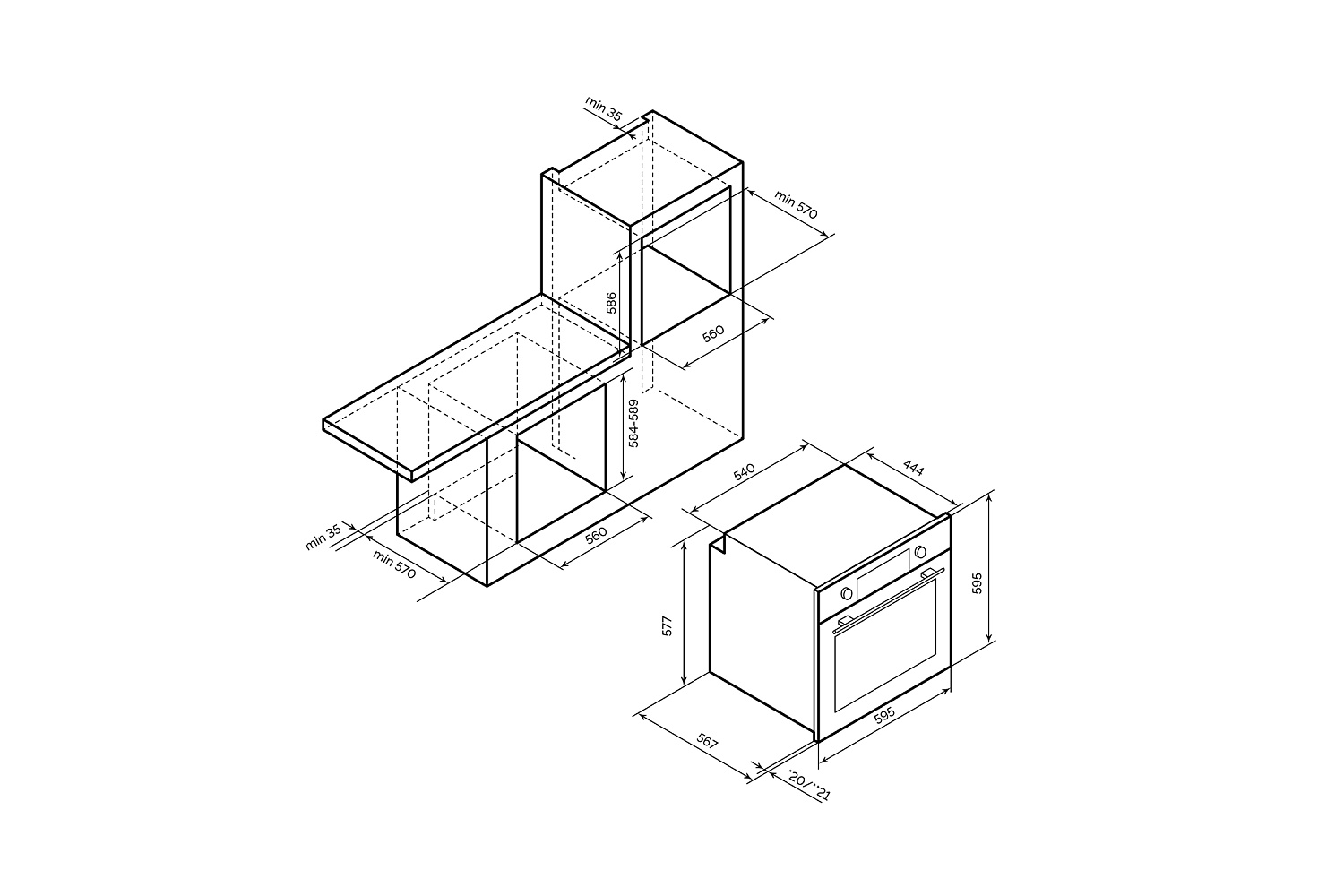 Встраиваемый духовой шкаф LEX EDP 680 WH MAX