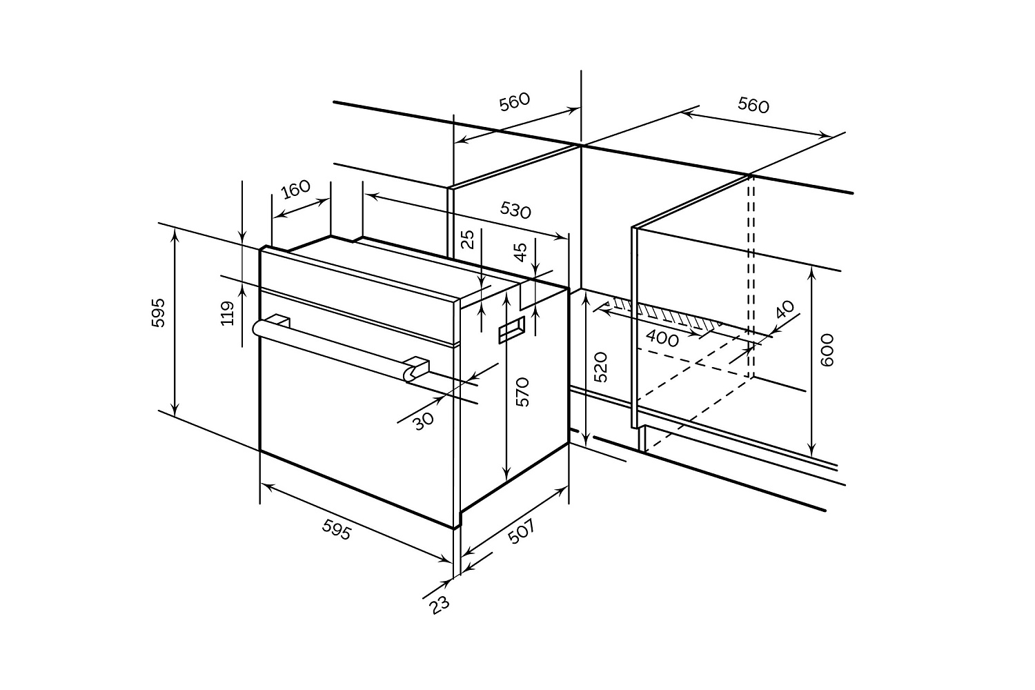Встраиваемый духовой шкаф LEX EDS 100 GR
