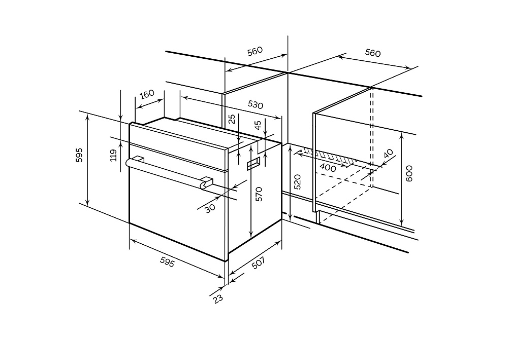 Встраиваемый духовой шкаф LEX EDS 1000 BBL
