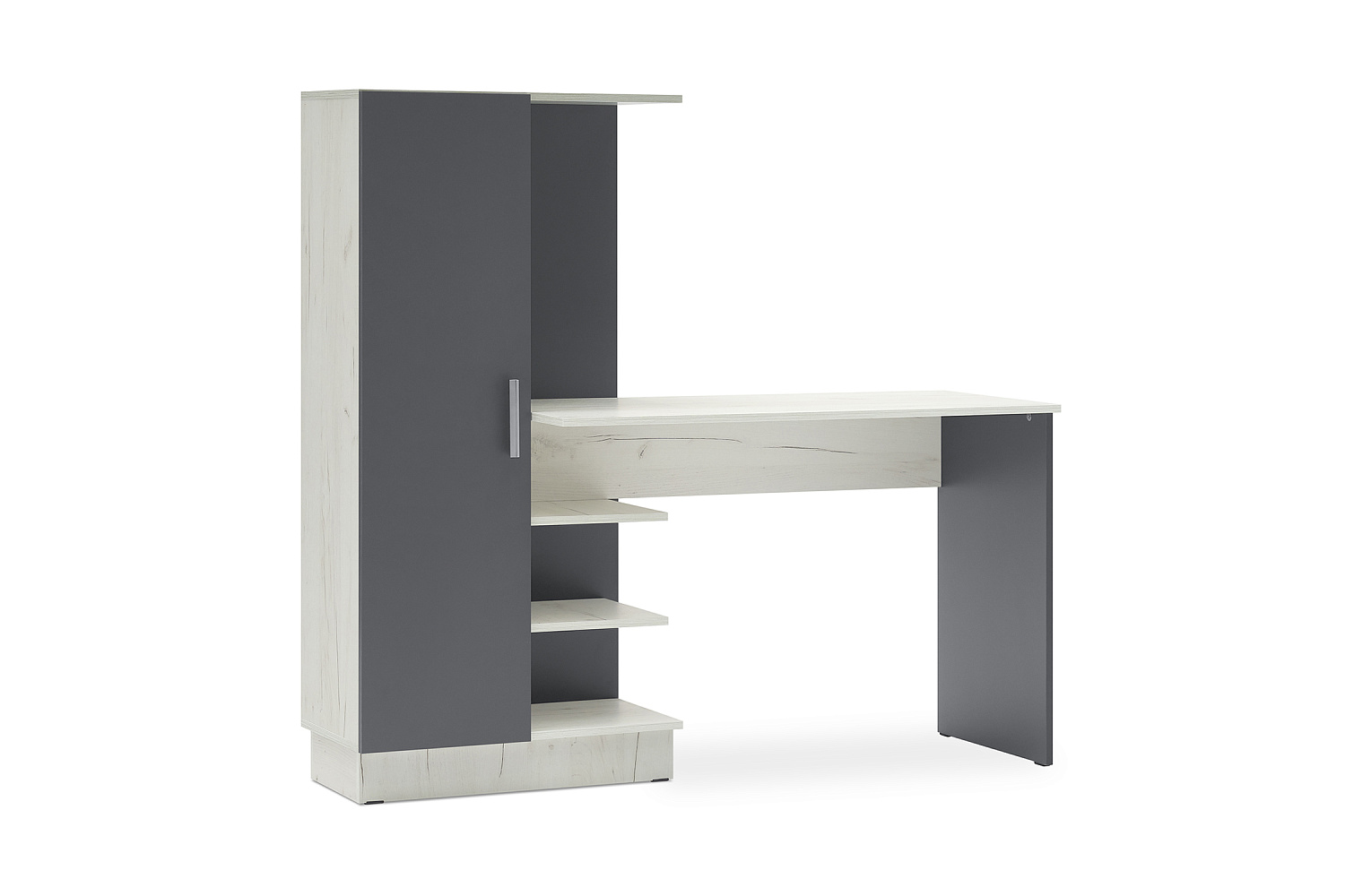 Стол компьютерный №1 дуб крафт белый / графит