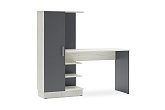 Стол компьютерный №1 дуб крафт белый / графит