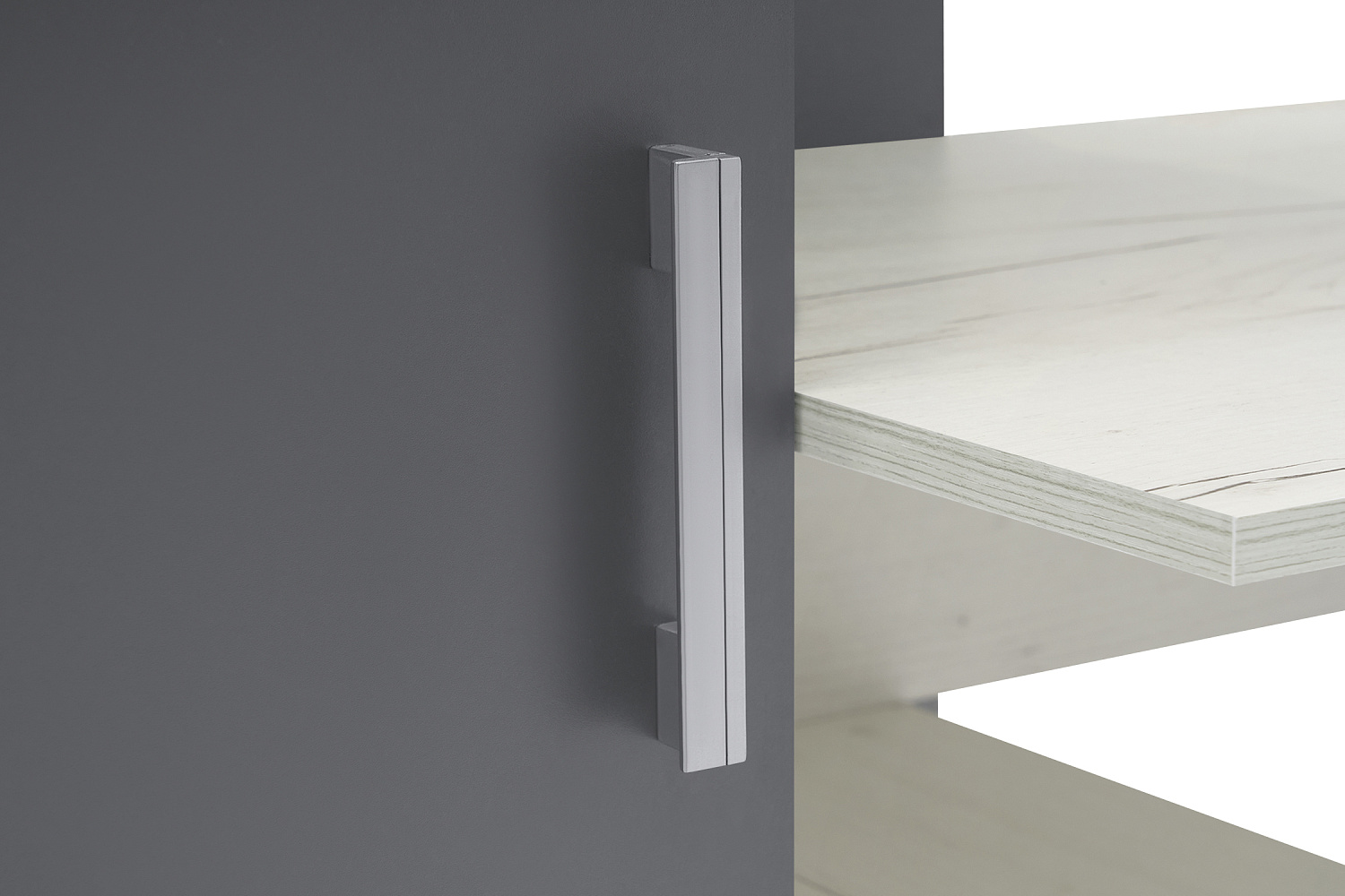 Стол компьютерный №1 дуб крафт белый / графит