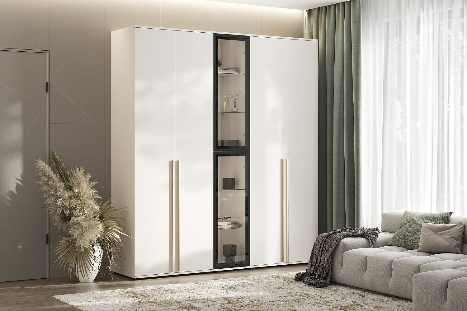 Пенал со стеклом Норд кашемир