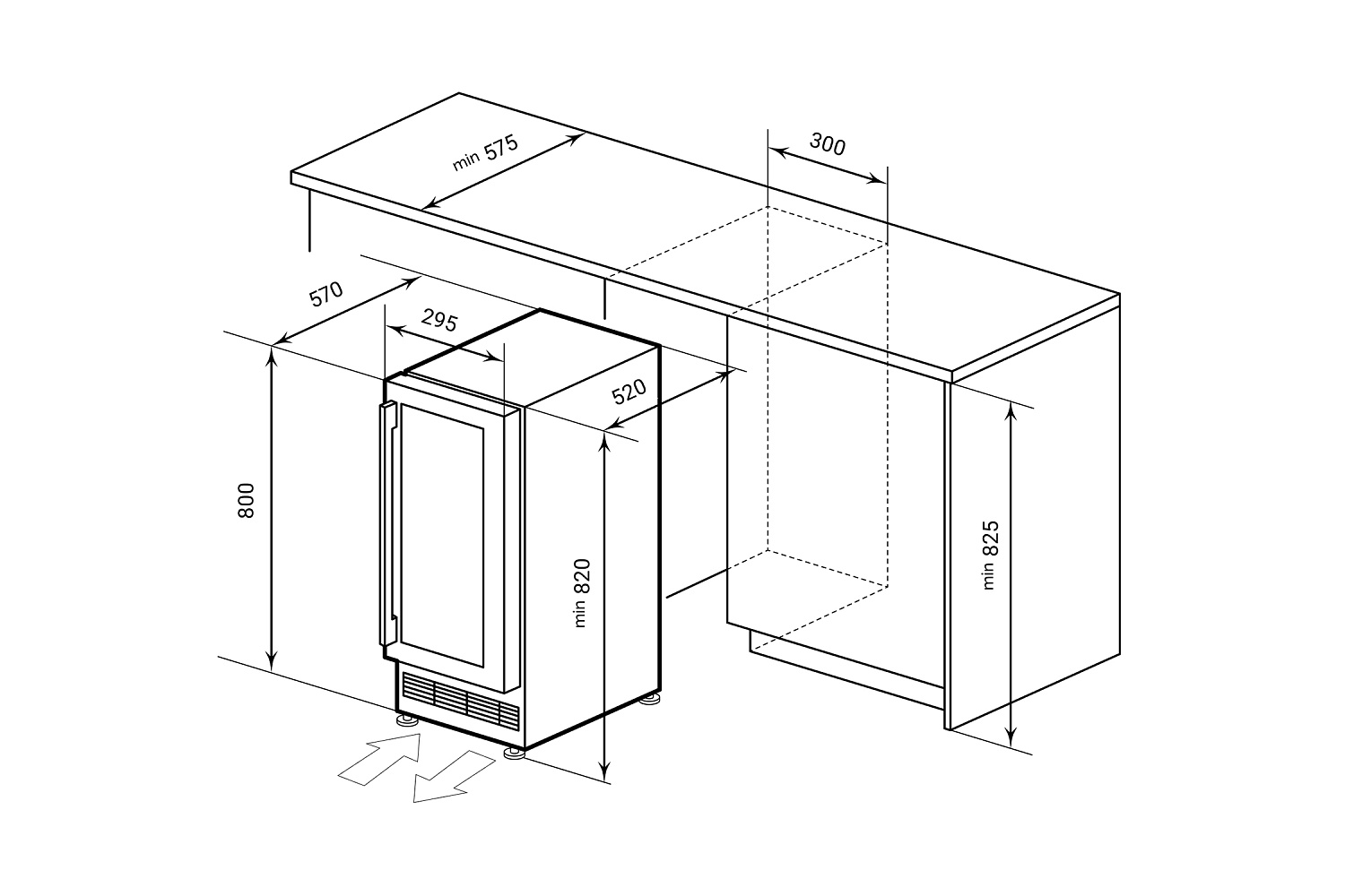 Винный шкаф LWD3017BL dual zone