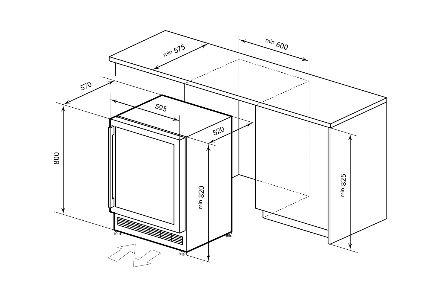 Винный шкаф LWD6046BL dual zone