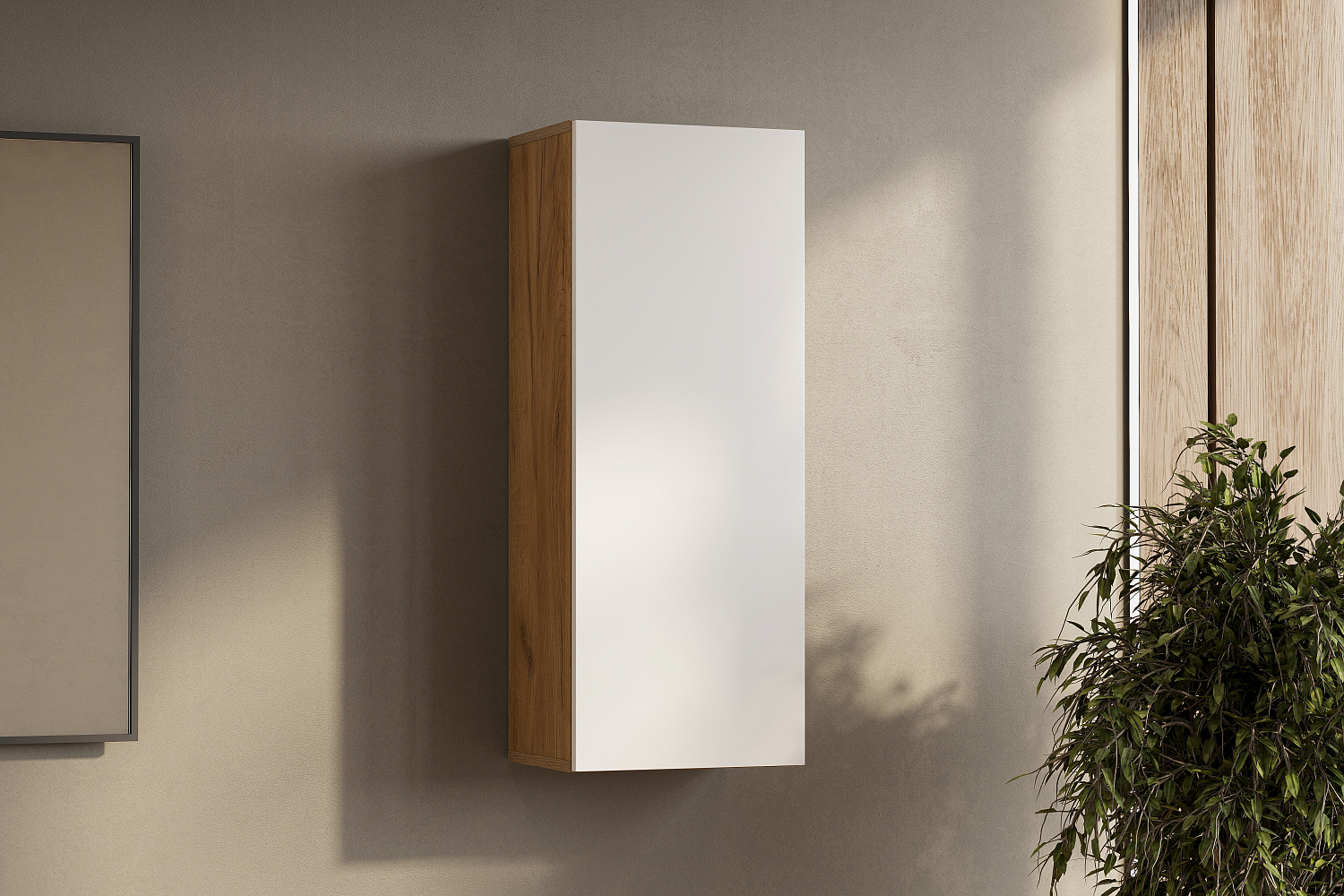 Шкаф навесной Ливенто дуб золотой / белый матовый