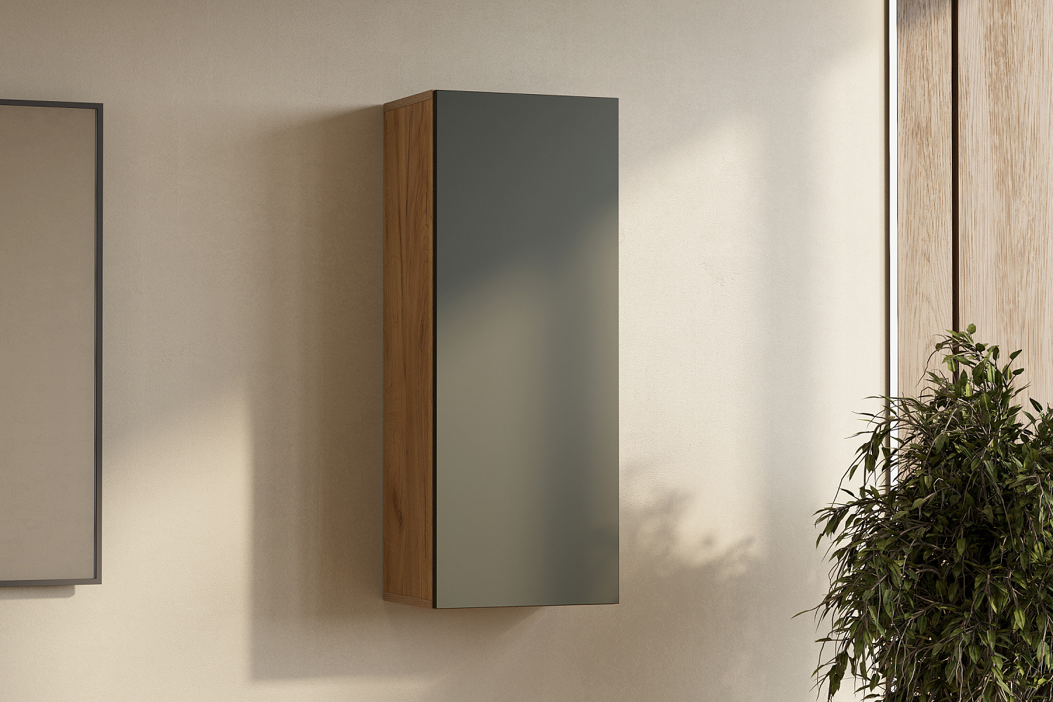 Шкаф навесной Ливенто дуб золотой / олива софт