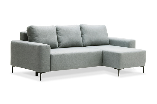 Диван угловой шагающая еврокнижка Майм серый