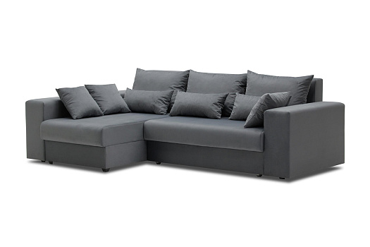 Диван угловой еврокнижка Таун серый