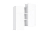 Шкаф подвесной комбинированный Норд белый / белый глянец холодный