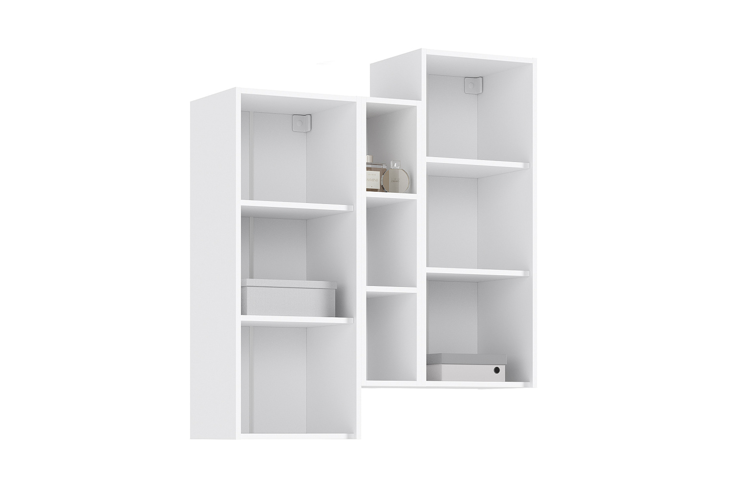 Шкаф подвесной комбинированный Норд белый / белый глянец холодный