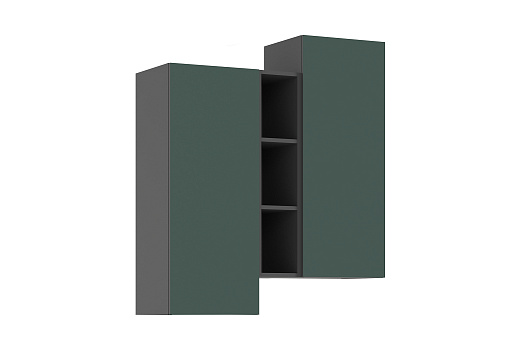 Шкаф подвесной комбинированный Норд графит / изумрудный