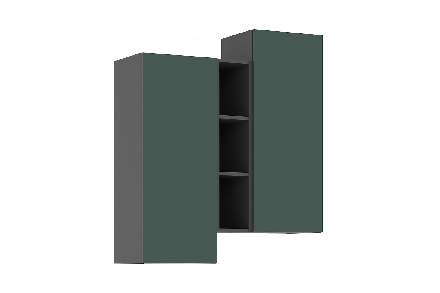Шкаф подвесной комбинированный Норд графит / изумрудный