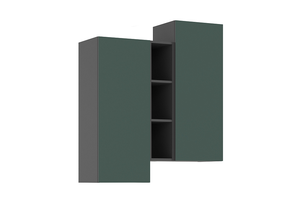 Шкаф подвесной комбинированный Норд графит / изумрудный