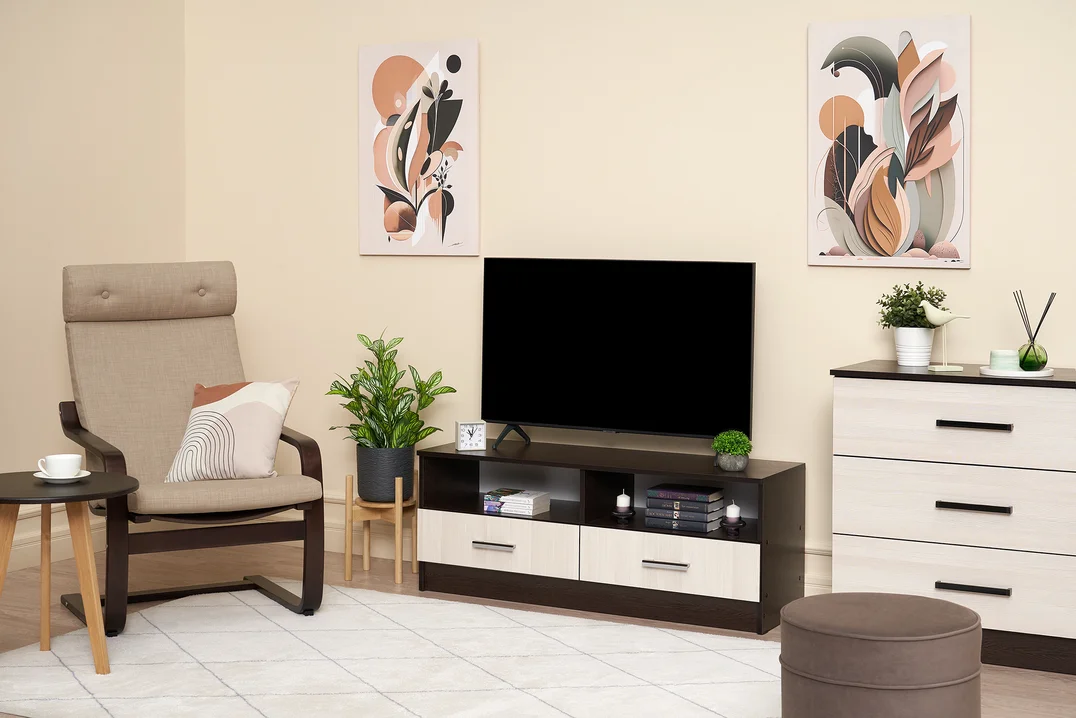 Тумба TV 1 венге / лоредо Размеры Ш 120 х Г 38.2 х В 46.5 фото 3 Фото 3 Тумба TV 1 венге / лоредо Размеры Ш 120 х Г 38.2 х В 46.5