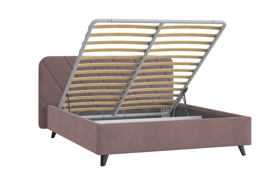 Фото 2 Кровать двуспальная Николь пыльно-розовая Размеры Ш 165 х Г 212 х В 105