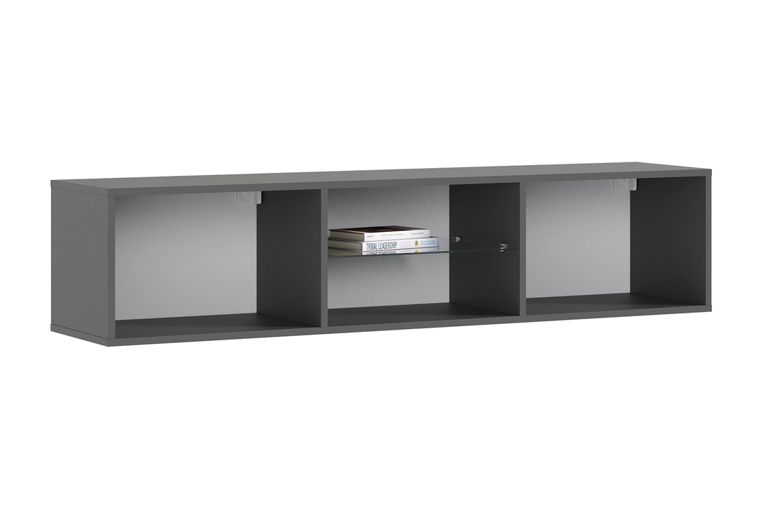 Фото 2 ТВ-тумба подвесная Оскар графит Размеры Ш 150 х Г 35 х В 33