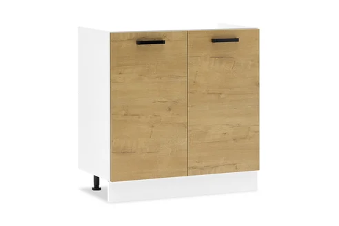 Фото 1 Брауни M800 шкаф нижний под мойку белый гладкий / дуб вотан Размеры Ш 80 х Г 41.8 х В 80.6