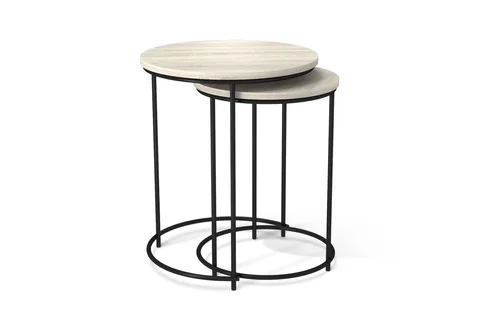 Фото 1 Стол журнальный SHT-CT7 дуб беленый / черный муар Размеры Ш 45 х Г 45 х В 55