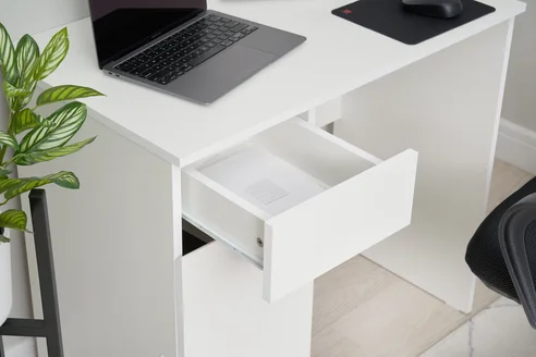 Фото 5 Стол письменный Грейс с тумбой белый текстурный Размеры Ш 86 х Г 50 х В 75