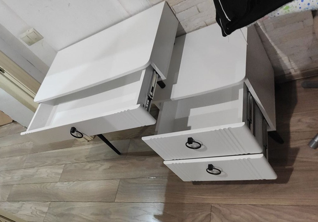 Туалетный столик Ева белое дерево / белый матовый