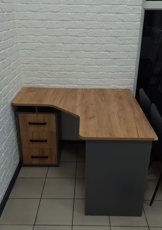 Стол компьютерный угловой Лайт-2 дуб сонома / белый