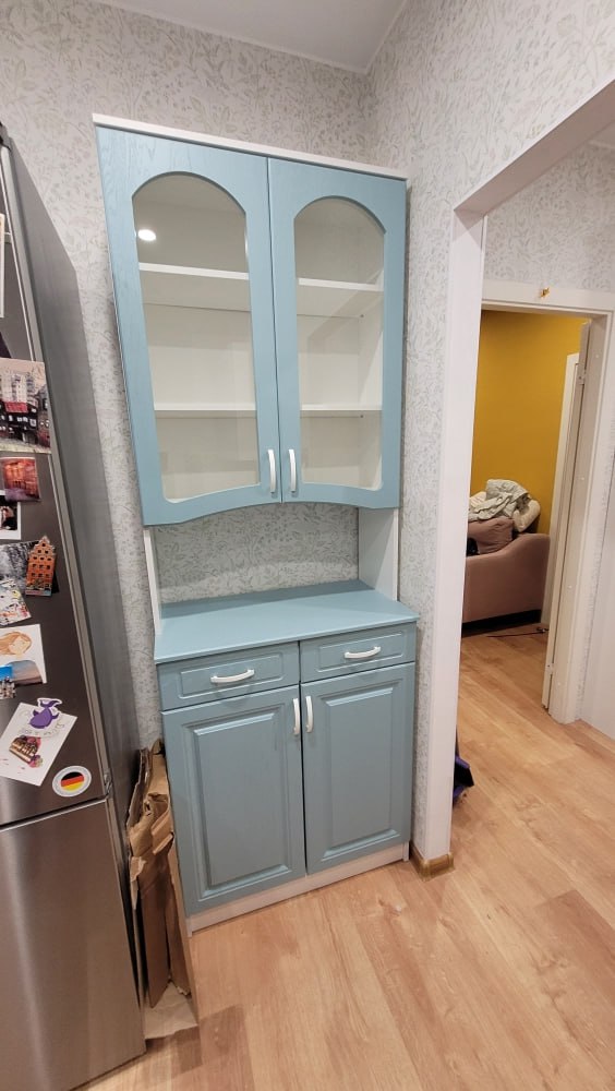 Буфет Констанция 2-х створчатый белый матовый / джинс