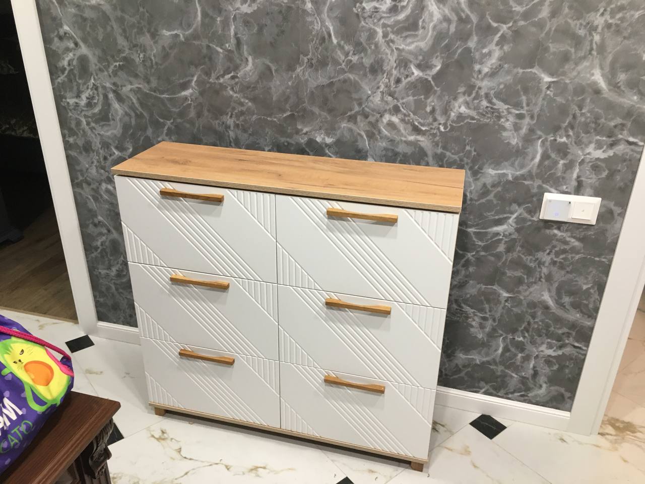 Обувница Ирис дуб крафт / браш мени грин