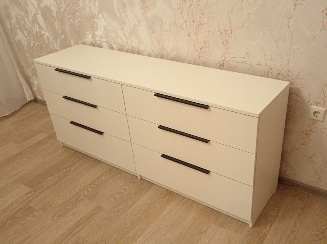 Комод с 6-ю ящиками Тивина белый текстурный