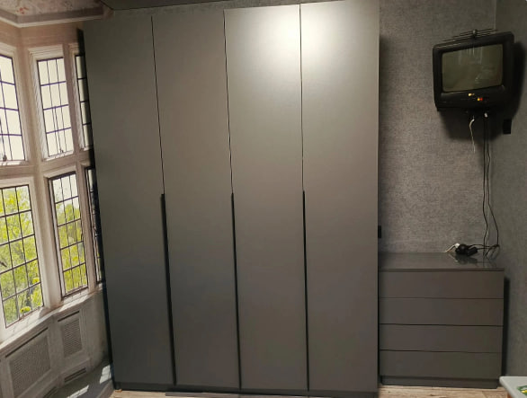 Шкаф 4-х створчатый Тивина графит серый