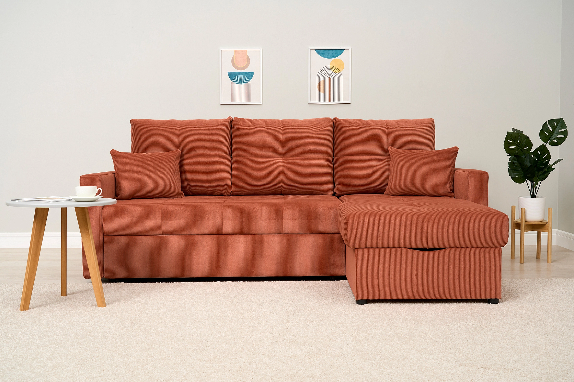 Диван угловой Вита терракотовый — изображение 3
