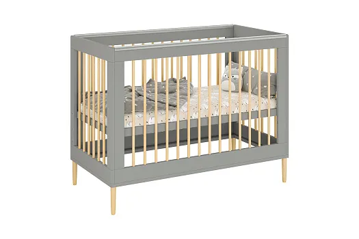 Кроватка детская Polini kids Simple 360 серый / натуральный