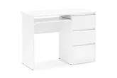 Стол письменный Челси 3 ящика белый / белый глянец