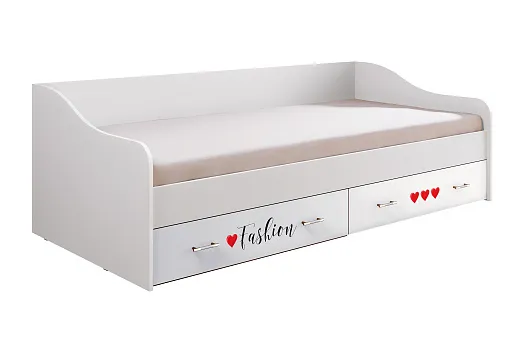 Кровать с 2-мя ящиками Вега NEW Girl белая