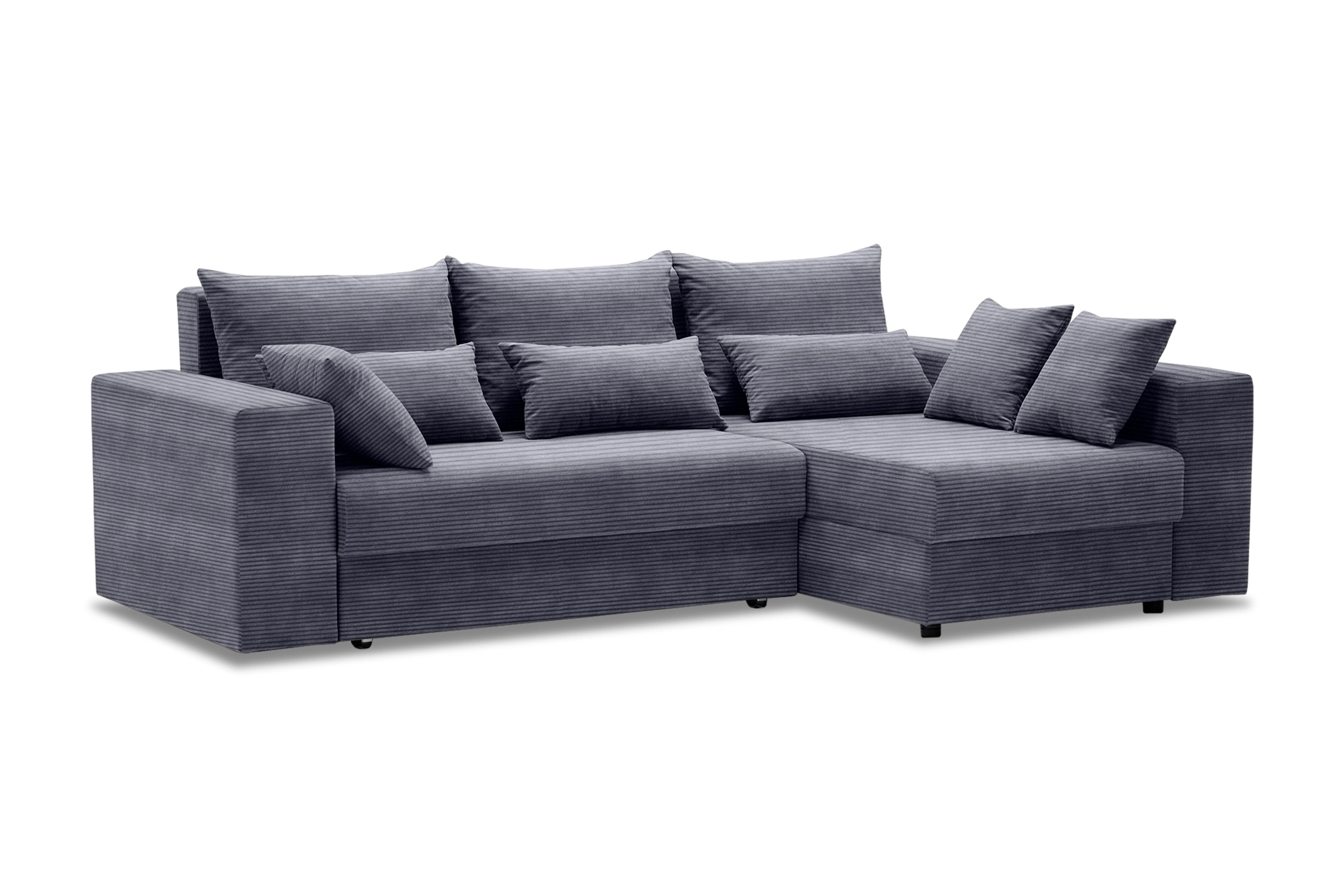 Диван угловой Таун серо-синий