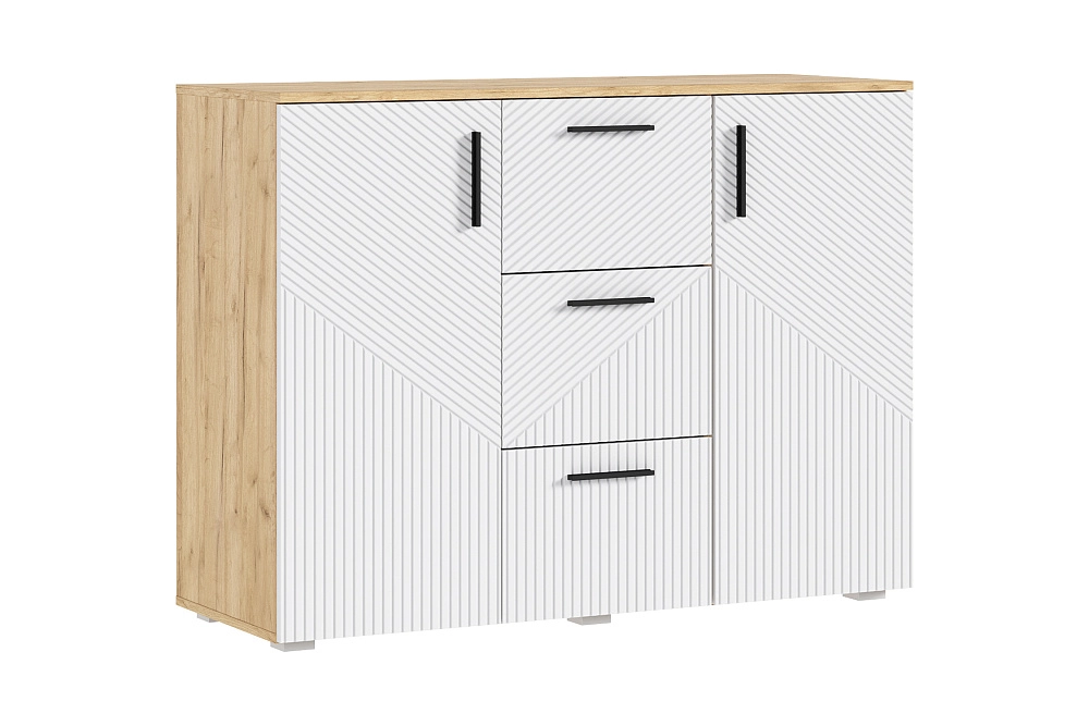 Комод Сильвия дуб крафт / браш вайт арт. 08-216841 купить в Красноярске по цене 12 390 руб. | НОНТОН