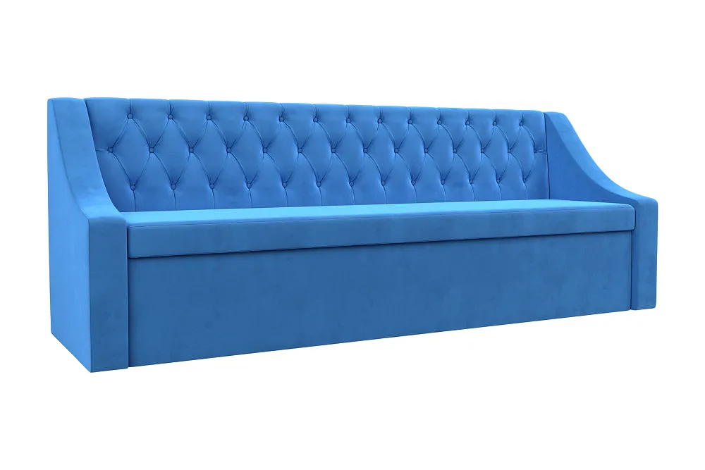 Купить Кухонный прямой диван Мерлин велюр голубой универсальный по цене ...