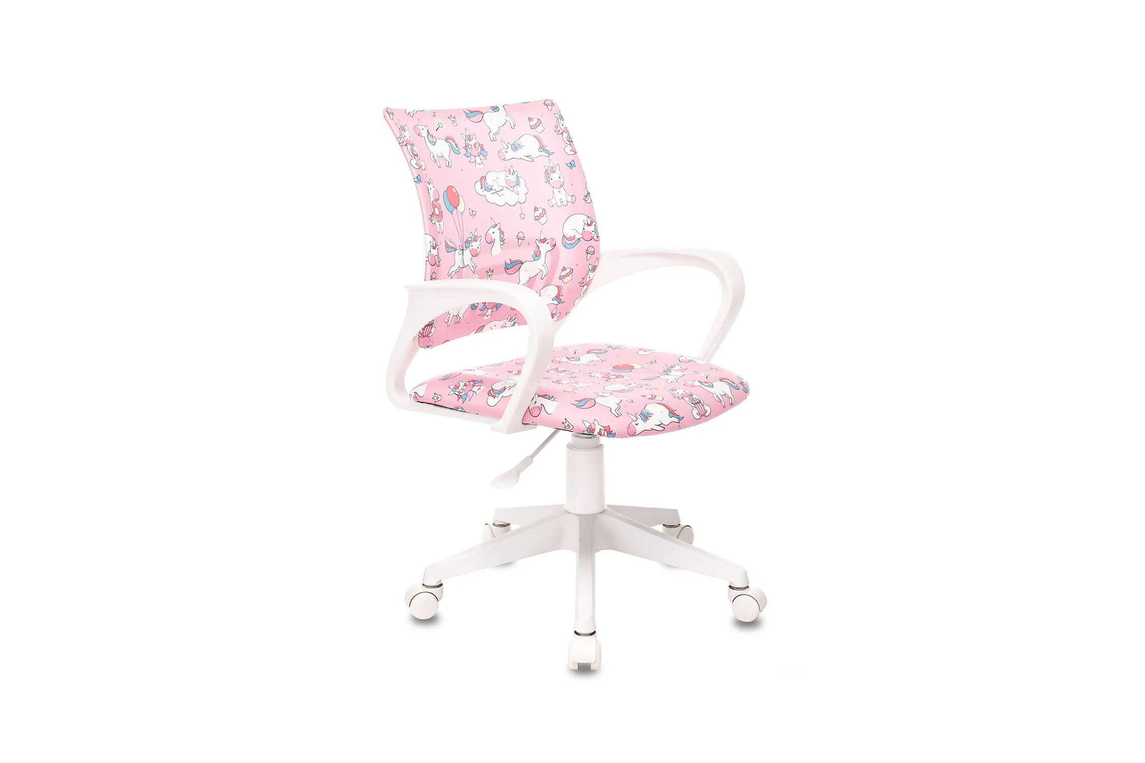 Кресло детское Бюрократ Burokids 1 W розовое с принтом единороги