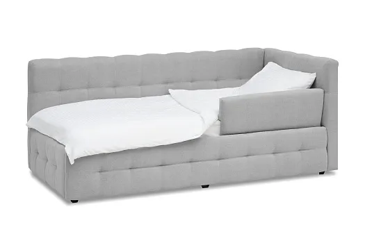 Кровать Рон Mini 0.9 м с бортиком светло-серая
