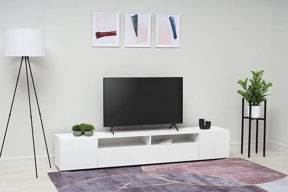 Тумба для ТВ Грейс белая текстурная арт. 08-101688 купить в Санкт-Петербурге по цене 4 390 руб. | НОНТОН