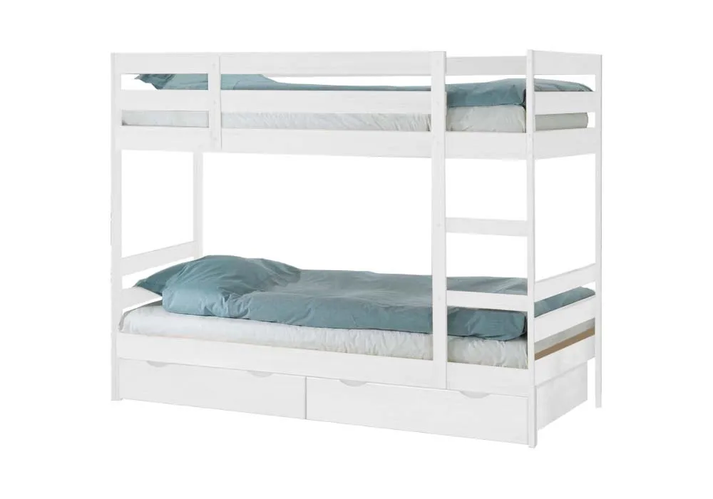 Двухъярусная кровать Пирус с ящиками белая